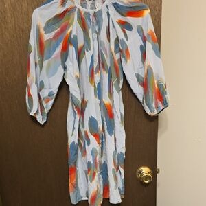 Tucker Blue and Cream Patterned Dress